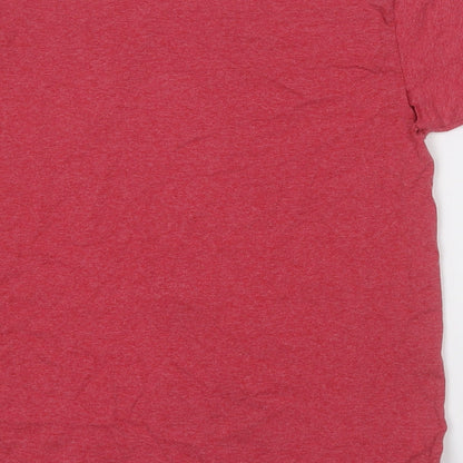 Fruit of the Loom Boys Red  Cotton Basic T-Shirt Size 9-10 Years Round Neck
