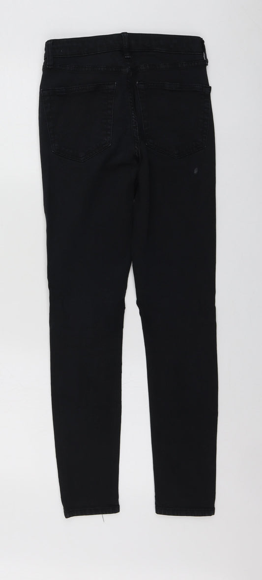 Topshop Womens Grey  Cotton Skinny Jeans Size 28 L26 in Regular