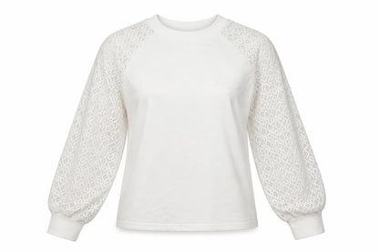 SheIn Womens White  Polyester Pullover Sweatshirt Size S