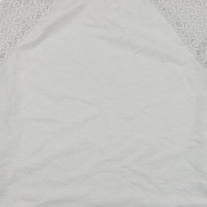 SheIn Womens White  Polyester Pullover Sweatshirt Size S