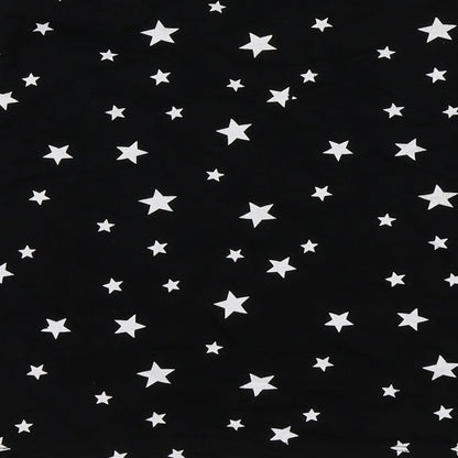 Primark Womens Black Geometric Cotton Basic T-Shirt Size XS Round Neck