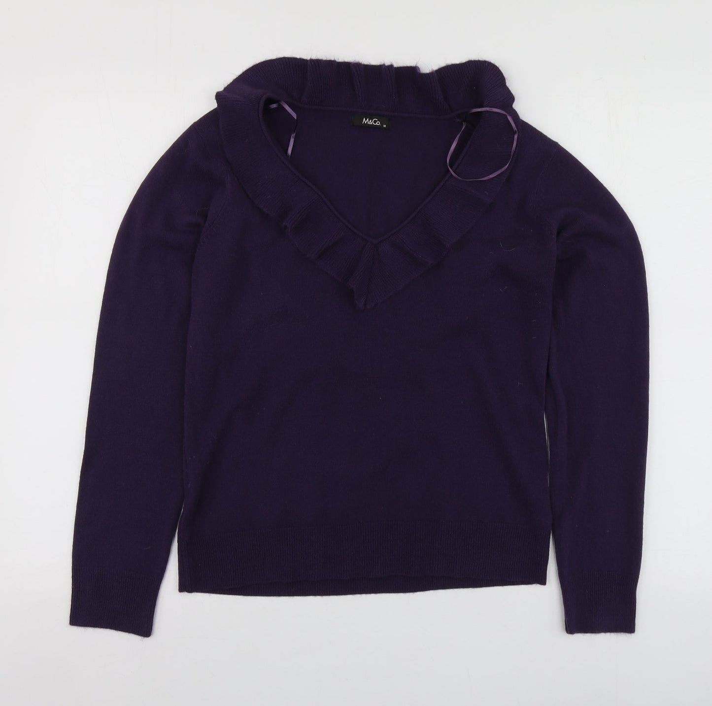Womens UK Size M M&Co Purple Pullover Jumper