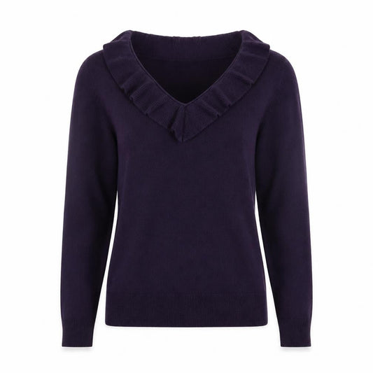 Womens UK Size M M&Co Purple Pullover Jumper