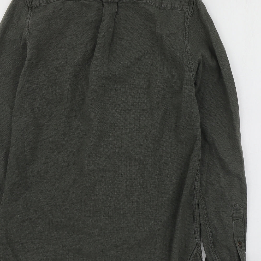 Mens UK Size S Burton Menswear Green  Button-Up Long Sleeve Casual Shirt