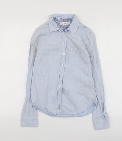 Womens UK Size 32 H&M Blue Basic Button-Up