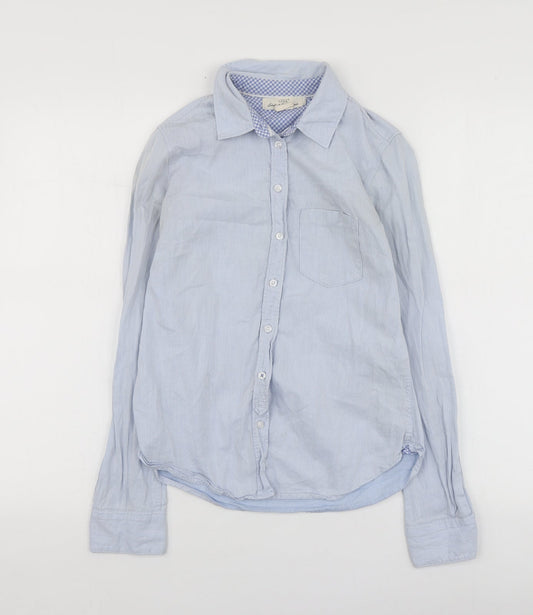 Womens UK Size 32 H&M Blue Basic Button-Up