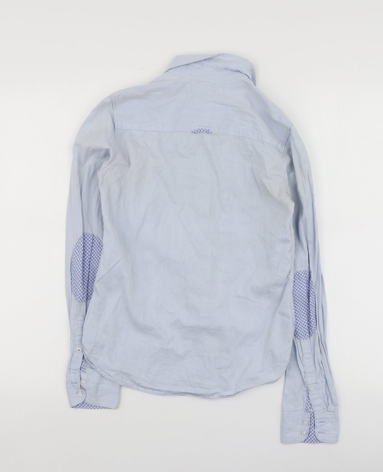 Womens UK Size 32 H&M Blue Basic Button-Up