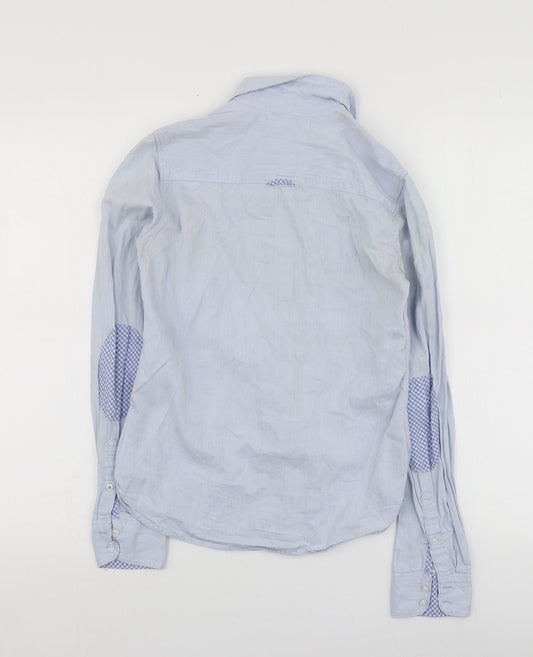 Womens UK Size 32 H&M Blue Basic Button-Up