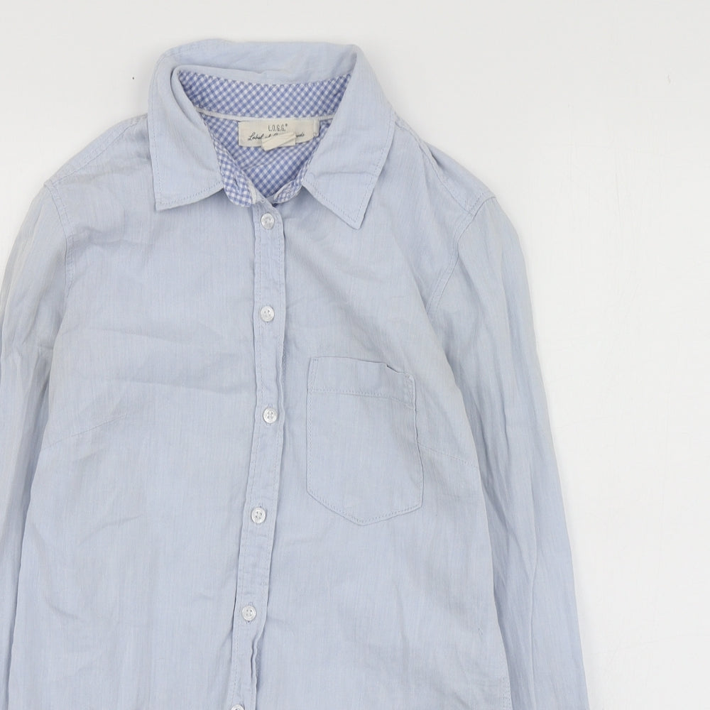 Womens UK Size 32 H&M Blue Basic Button-Up