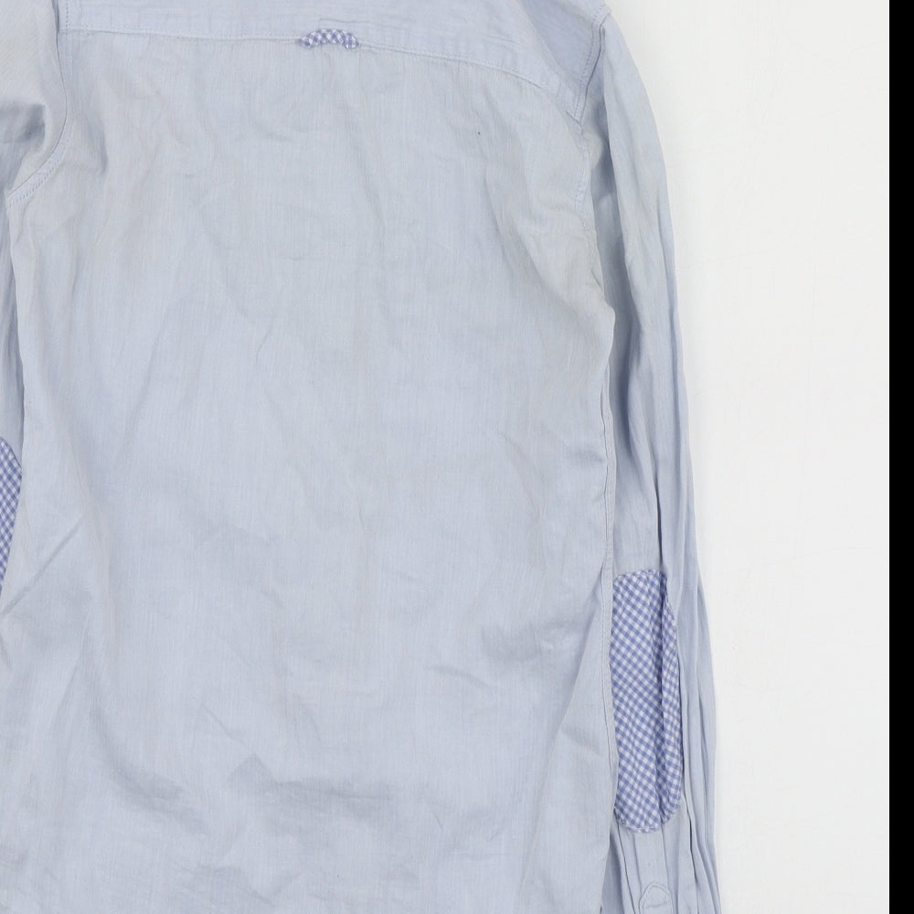 Womens UK Size 32 H&M Blue Basic Button-Up