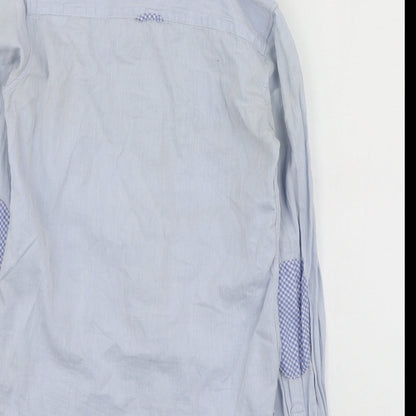 Womens UK Size 32 H&M Blue Basic Button-Up
