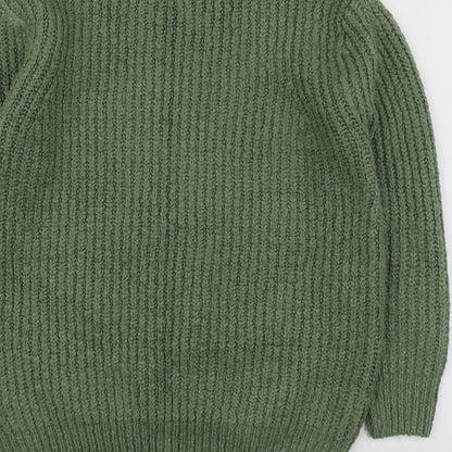 George Womens Green Round Neck  Acrylic Pullover Jumper Size S
