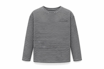 NEXT Girls Blue Striped Cotton Basic T-Shirt Size 7 Years Round Neck