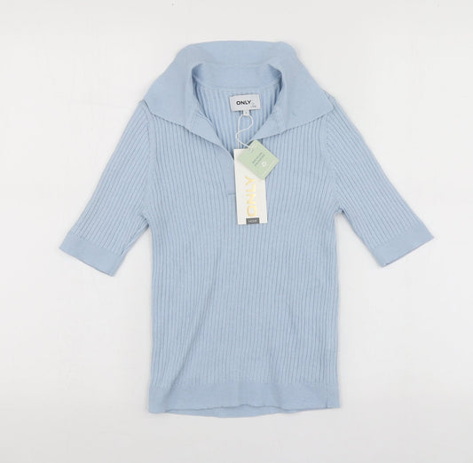 Womens UK Size S Only Blue Pullover Jumper