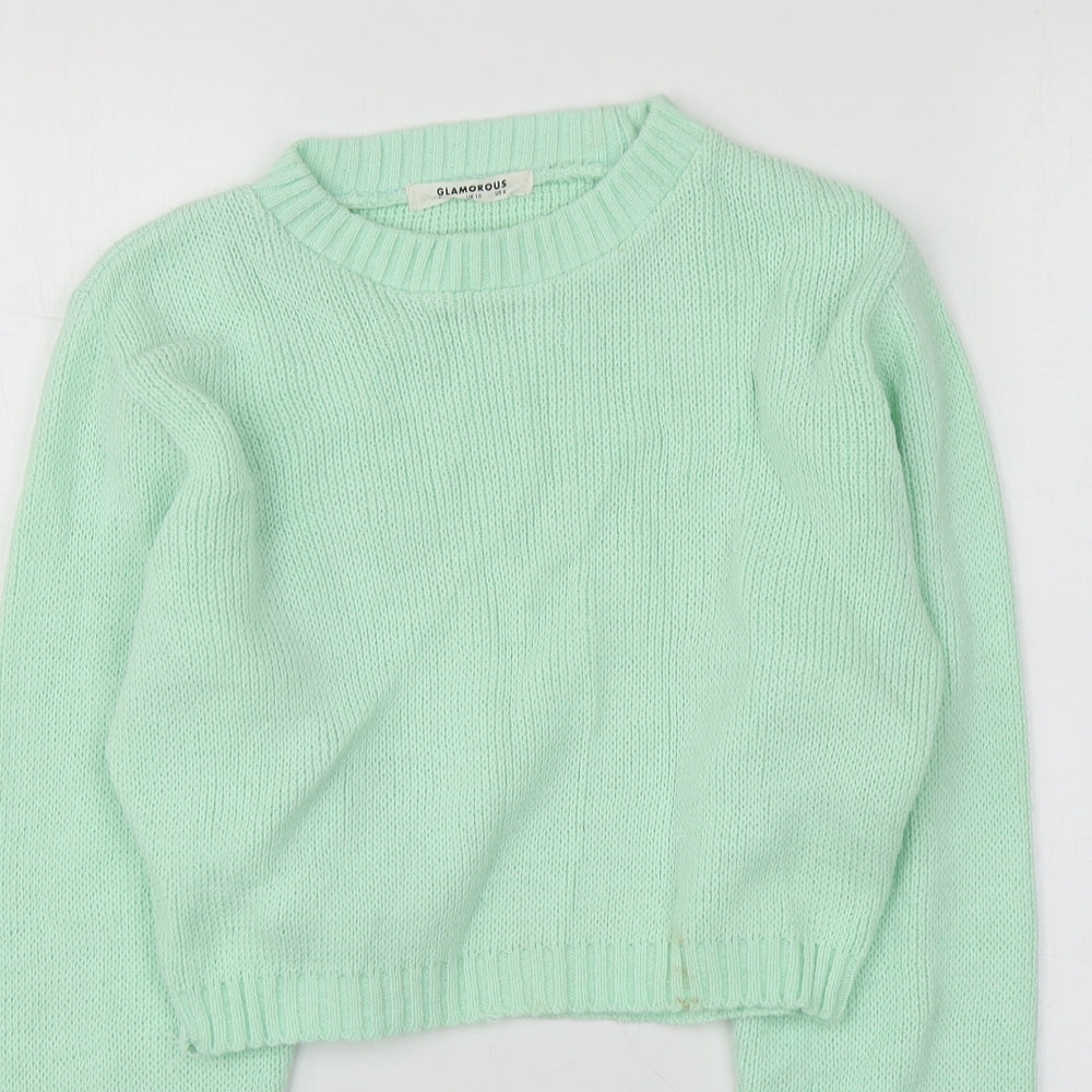 Womens UK Size 10 Glamorous Green Pullover Jumper