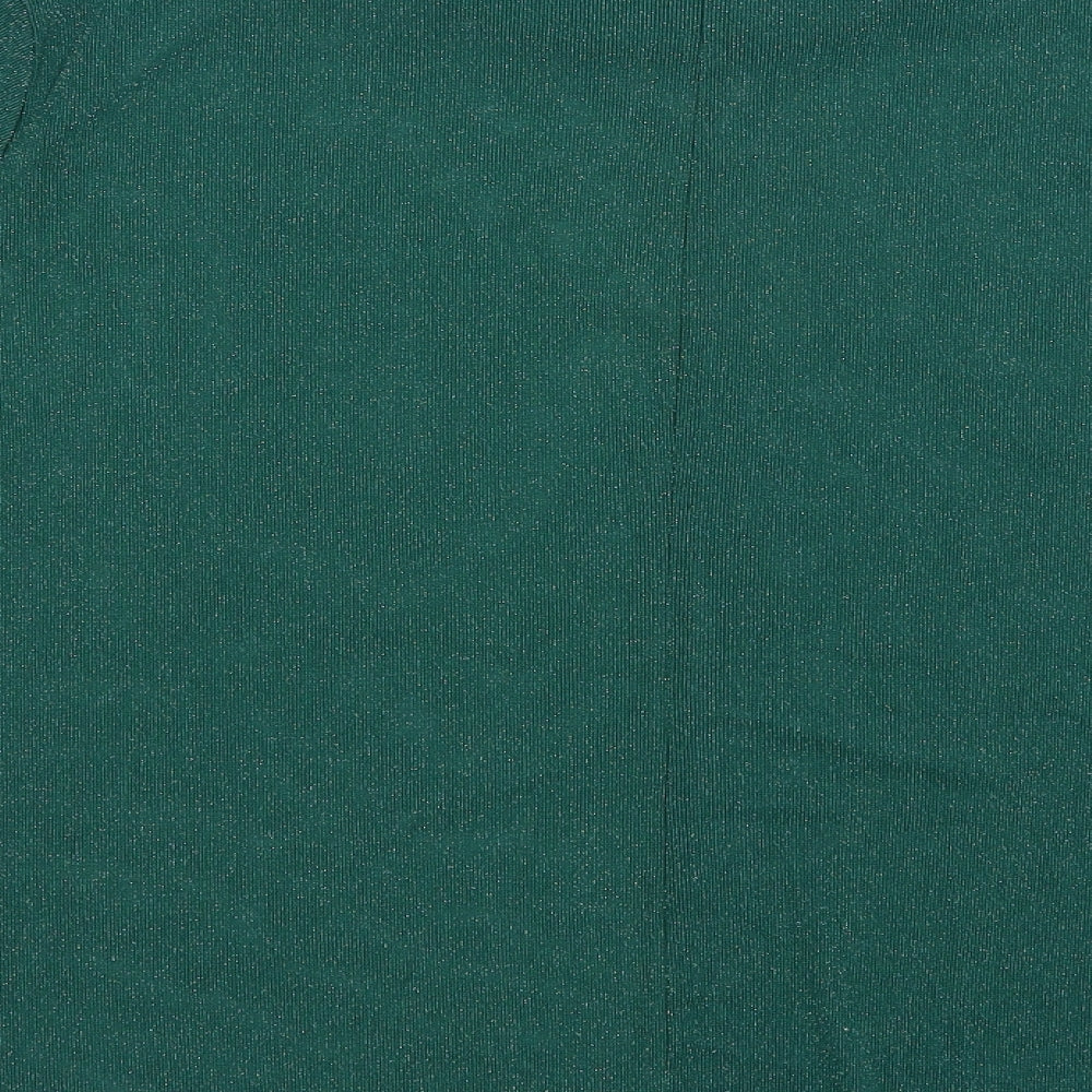 SheIn Womens Green  Nylon Basic Blouse Size 2XL Crew Neck