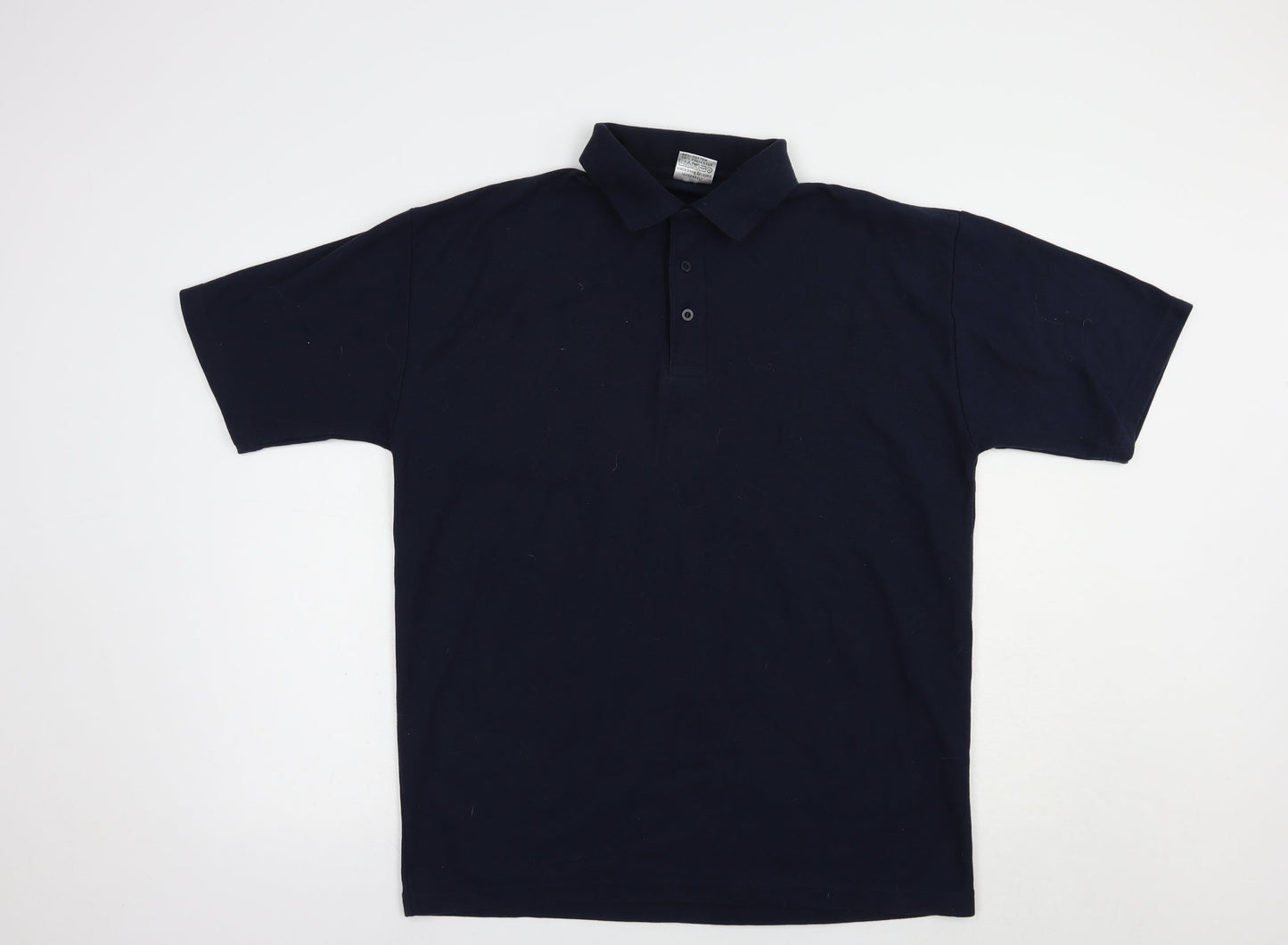 Uneek Mens Blue  Cotton  Polo Size XL Collared Button