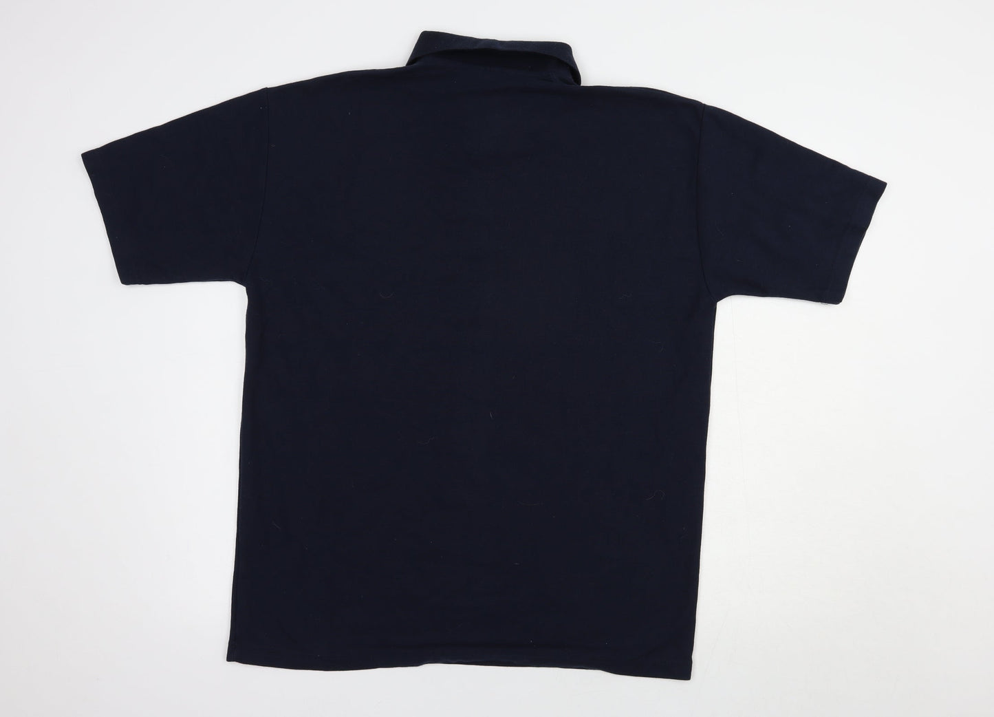 Uneek Mens Blue  Cotton  Polo Size XL Collared Button