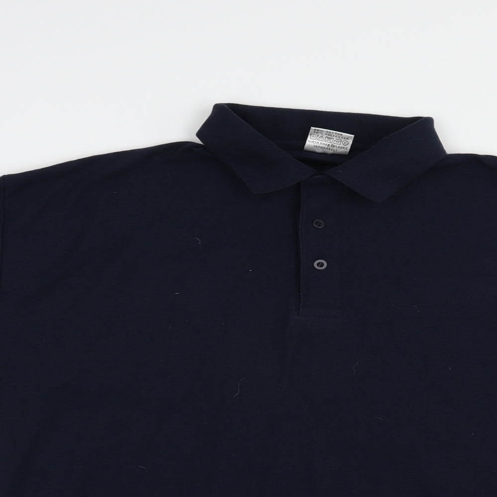 Uneek Mens Blue  Cotton  Polo Size XL Collared Button