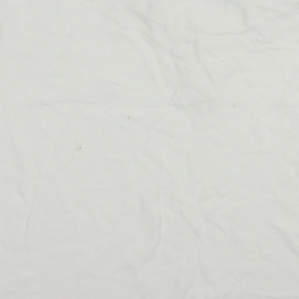 James Harvest Mens White  Cotton  Polo Size L Collared Button