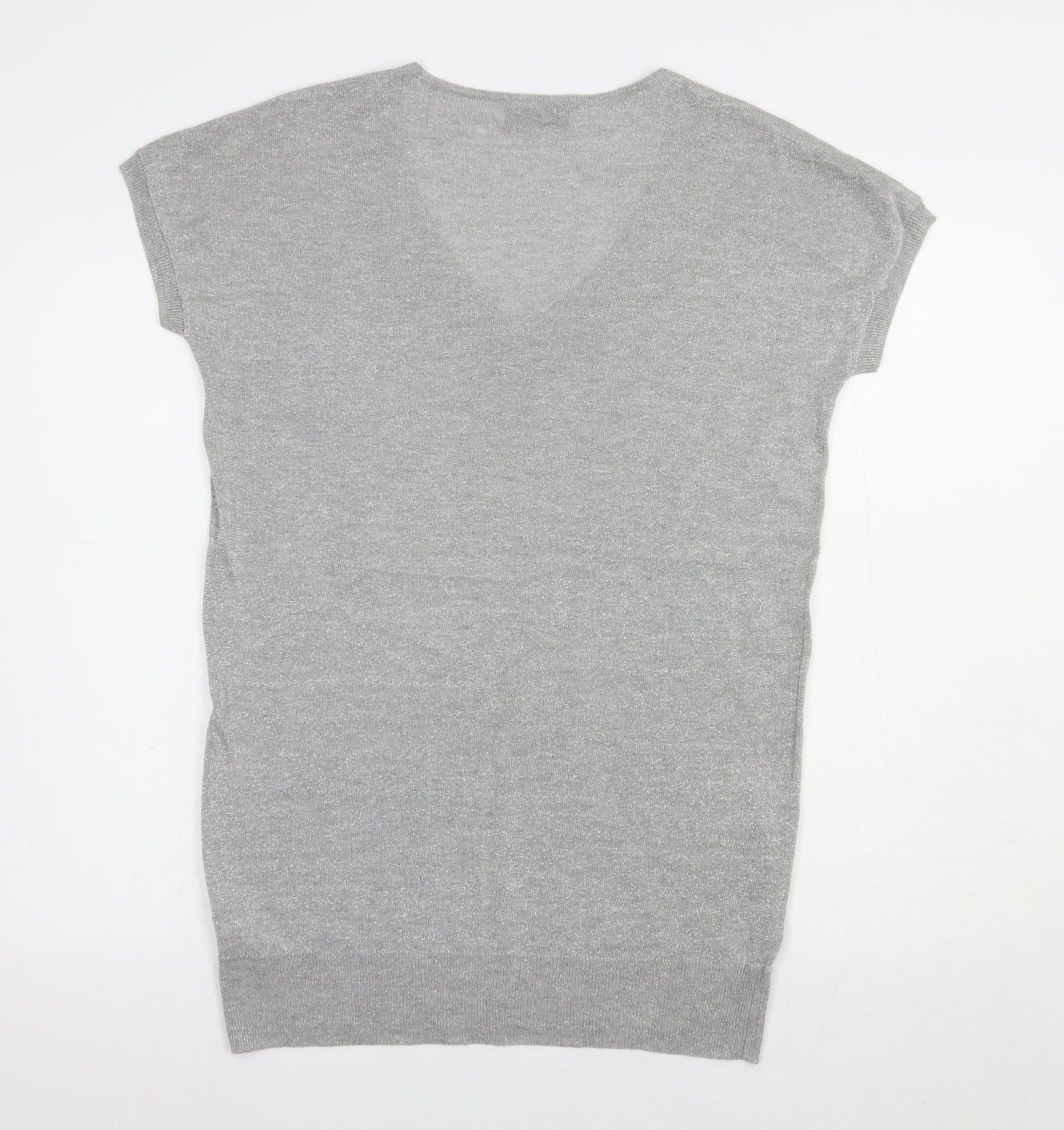 Womens UK Size S Wallis Silver Tunic Blouse