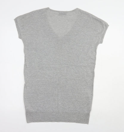 Womens UK Size S Wallis Silver Tunic Blouse