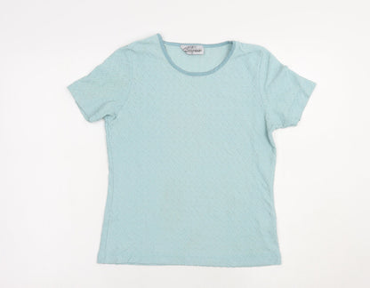 Womens UK Size 12 Emreco Blue Basic T-Shirt