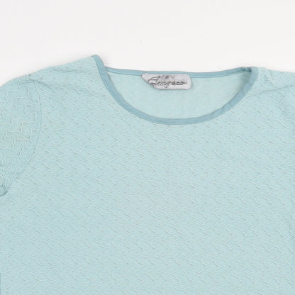 Womens UK Size 12 Emreco Blue Basic T-Shirt