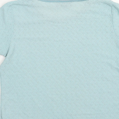 Womens UK Size 12 Emreco Blue Basic T-Shirt