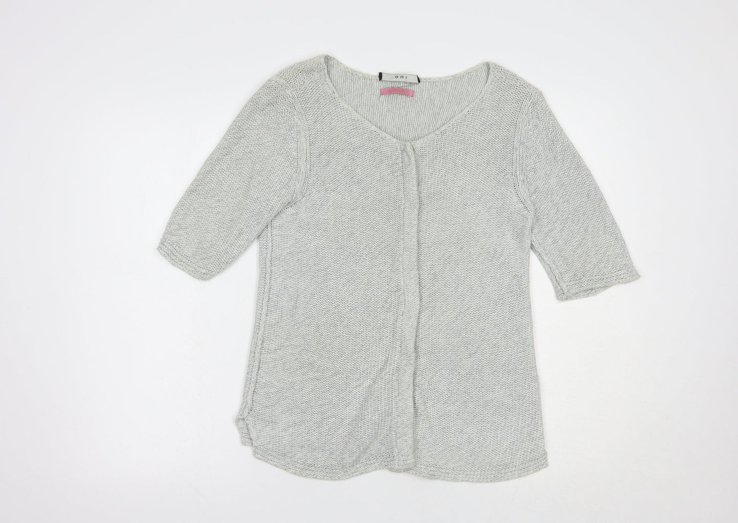 Womens UK Size 10 Oui Grey Cardigan Jumper