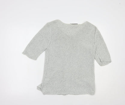 Womens UK Size 10 Oui Grey Cardigan Jumper