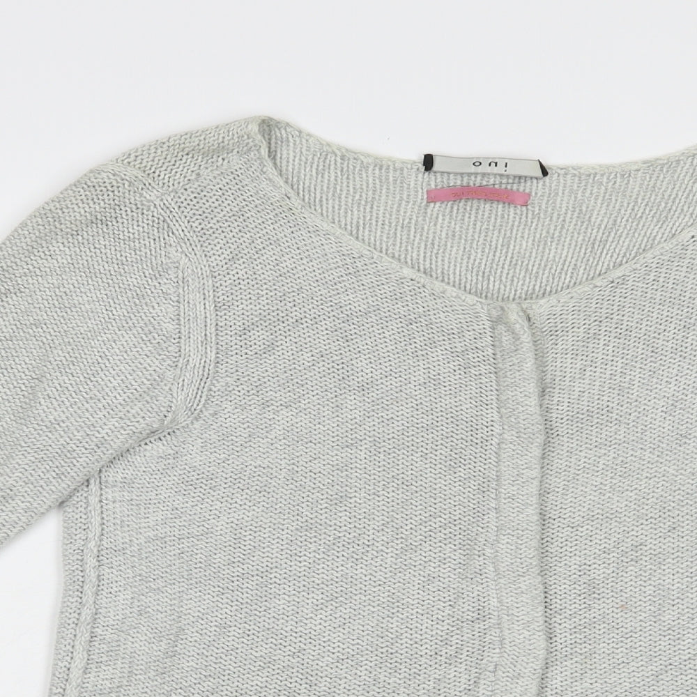 Womens UK Size 10 Oui Grey Cardigan Jumper