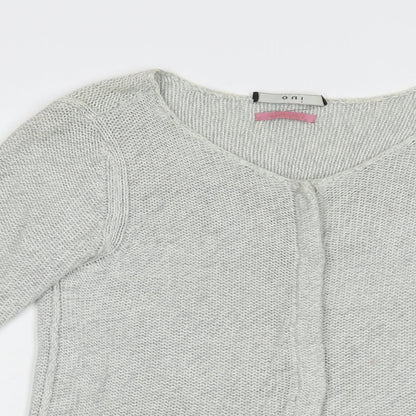 Womens UK Size 10 Oui Grey Cardigan Jumper