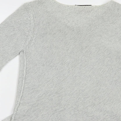 Womens UK Size 10 Oui Grey Cardigan Jumper