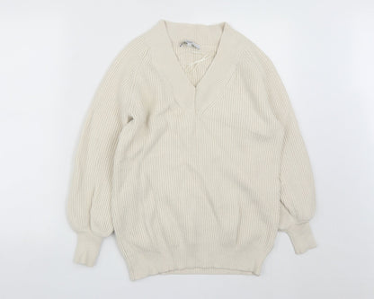 Womens UK Size S NEXT White Pullover Jumper
