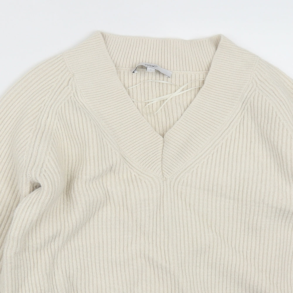 Womens UK Size S NEXT White Pullover Jumper