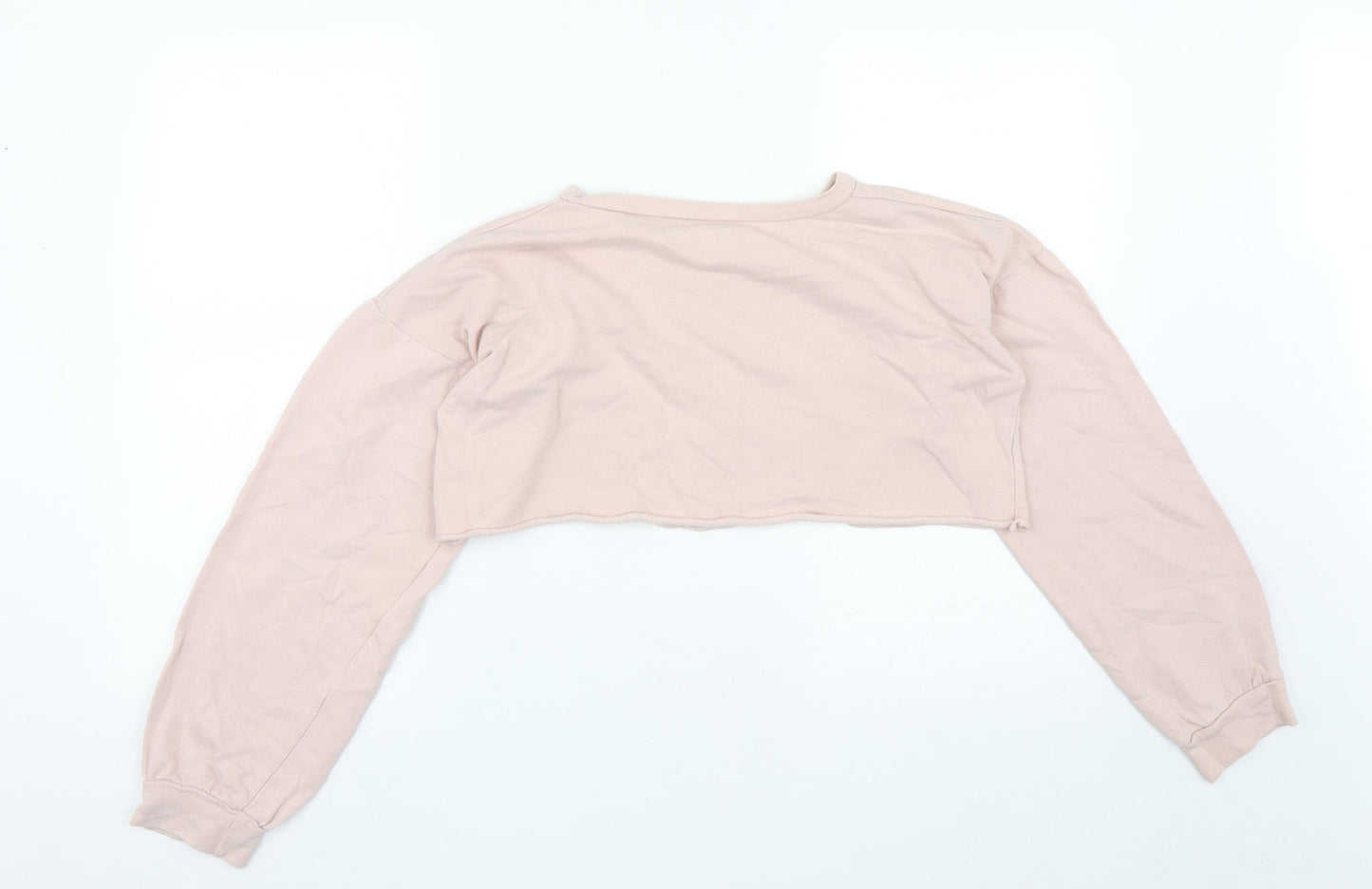 PRETTYLITTLETHING Womens Pink  Cotton Pullover Sweatshirt Size 10   - Cropped
