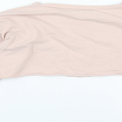 PRETTYLITTLETHING Womens Pink  Cotton Pullover Sweatshirt Size 10   - Cropped