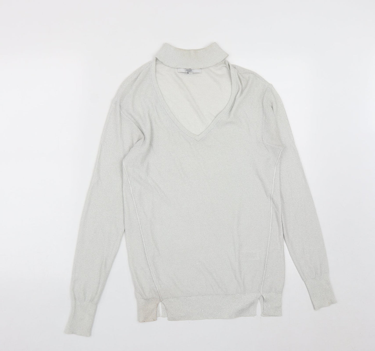 Womens UK Size 6 NEXT Silver Pullover Jumper