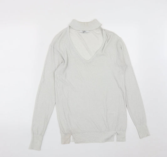 Womens UK Size 6 NEXT Silver Pullover Jumper