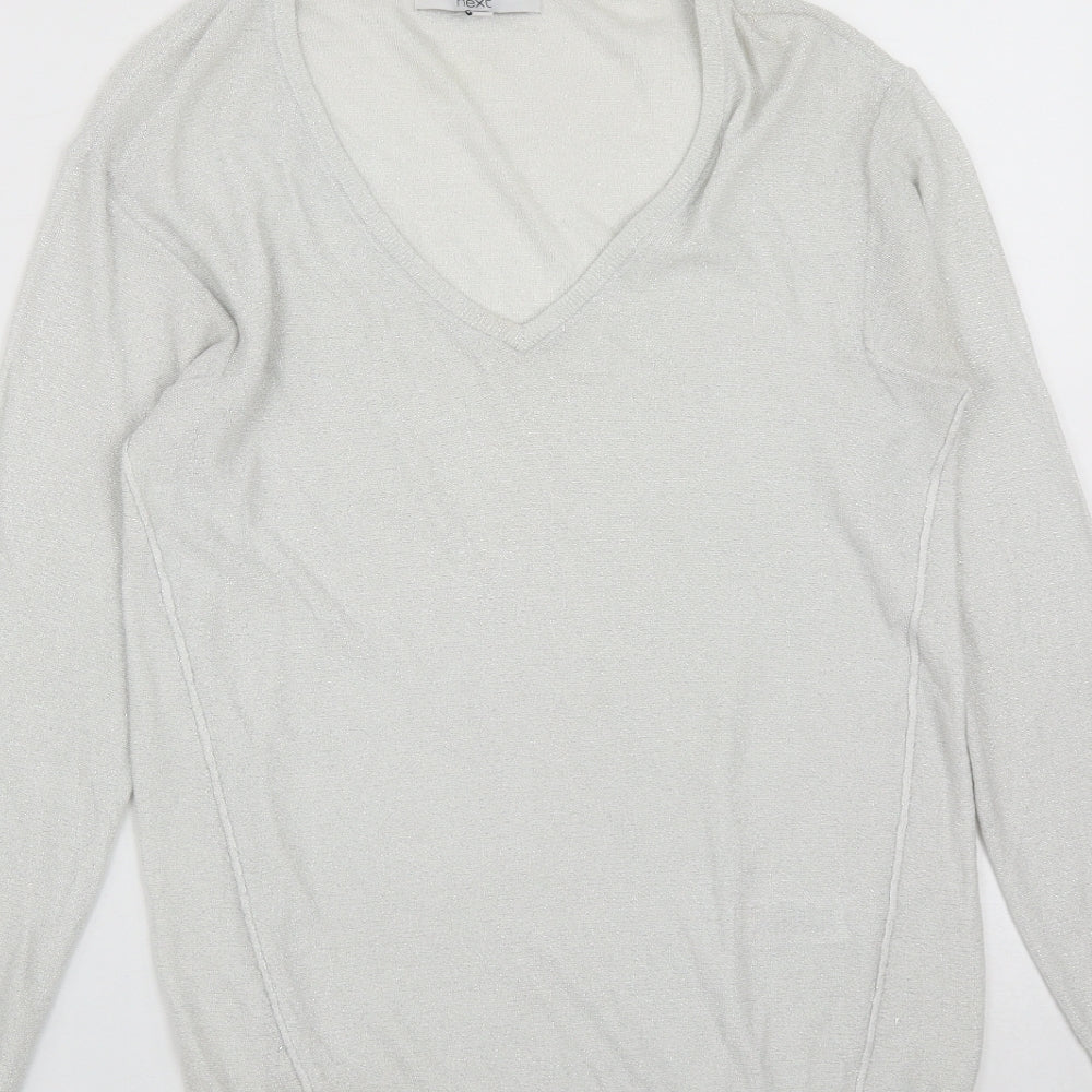 Womens UK Size 6 NEXT Silver Pullover Jumper