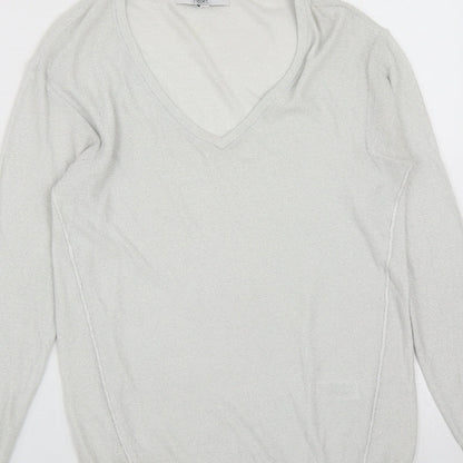 Womens UK Size 6 NEXT Silver Pullover Jumper