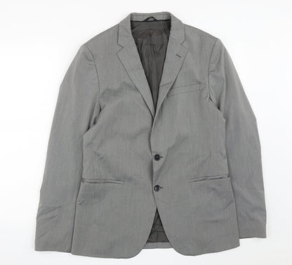 Sisley Mens Grey  Polyester Jacket Suit Jacket Size 38