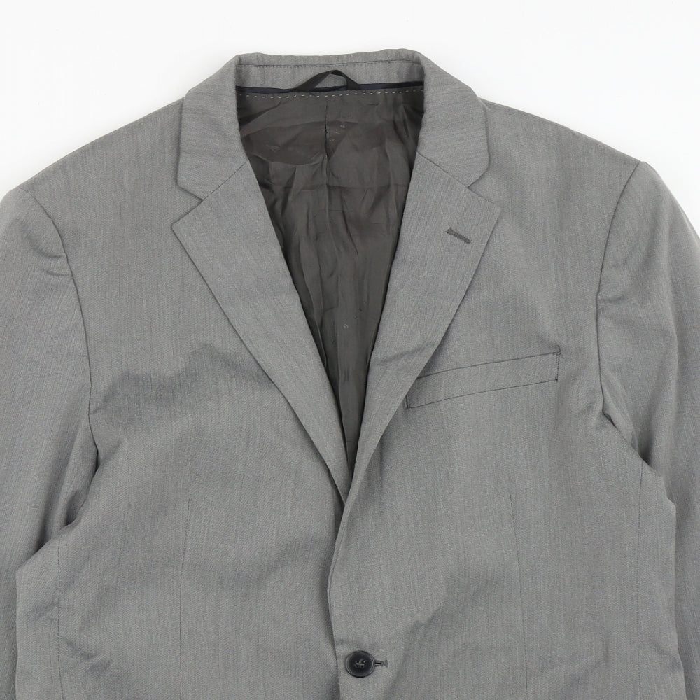 Sisley Mens Grey  Polyester Jacket Suit Jacket Size 38