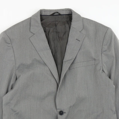 Sisley Mens Grey  Polyester Jacket Suit Jacket Size 38