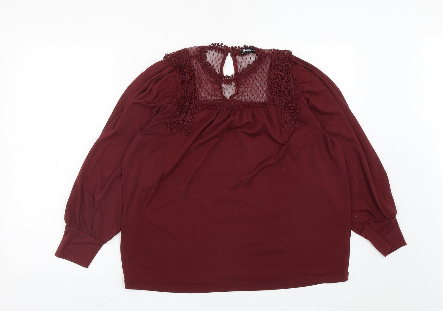 Womens UK Size 12 Kaleidoscope Red Basic Blouse