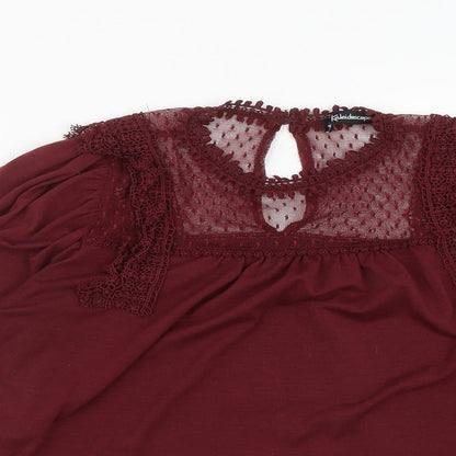 Womens UK Size 12 Kaleidoscope Red Basic Blouse
