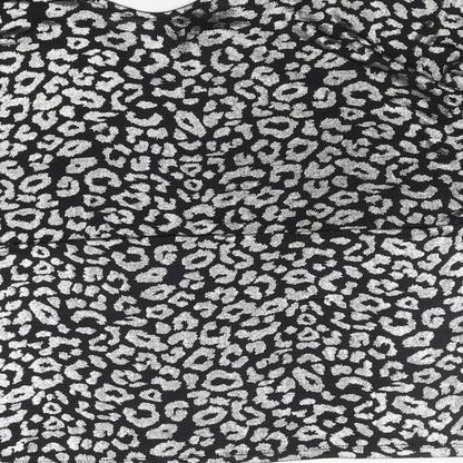 Anthology Womens Silver Geometric Polyester Basic Blouse Size 10 V-Neck