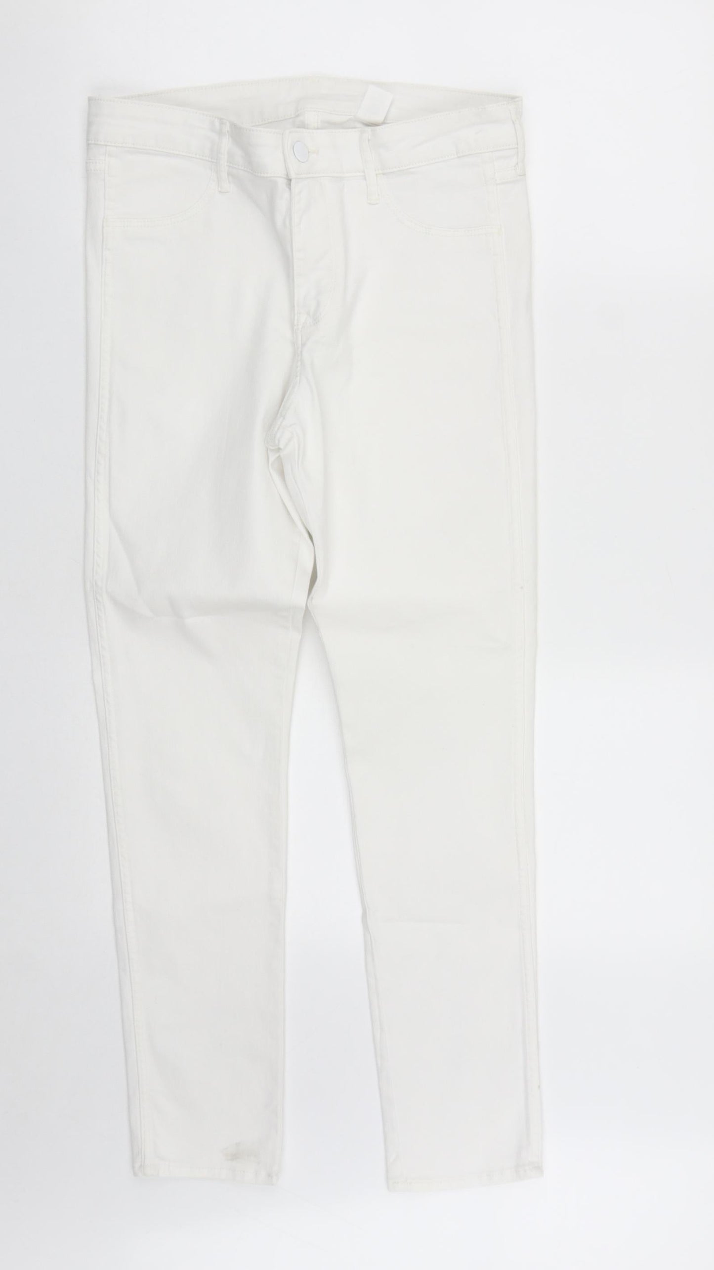 Womens UK Size 30 in H&M Regular Fit Skinny White Jeans