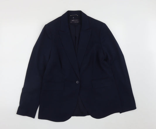 Marks and Spencer Womens Blue  Polyester Jacket Suit Jacket Size 14